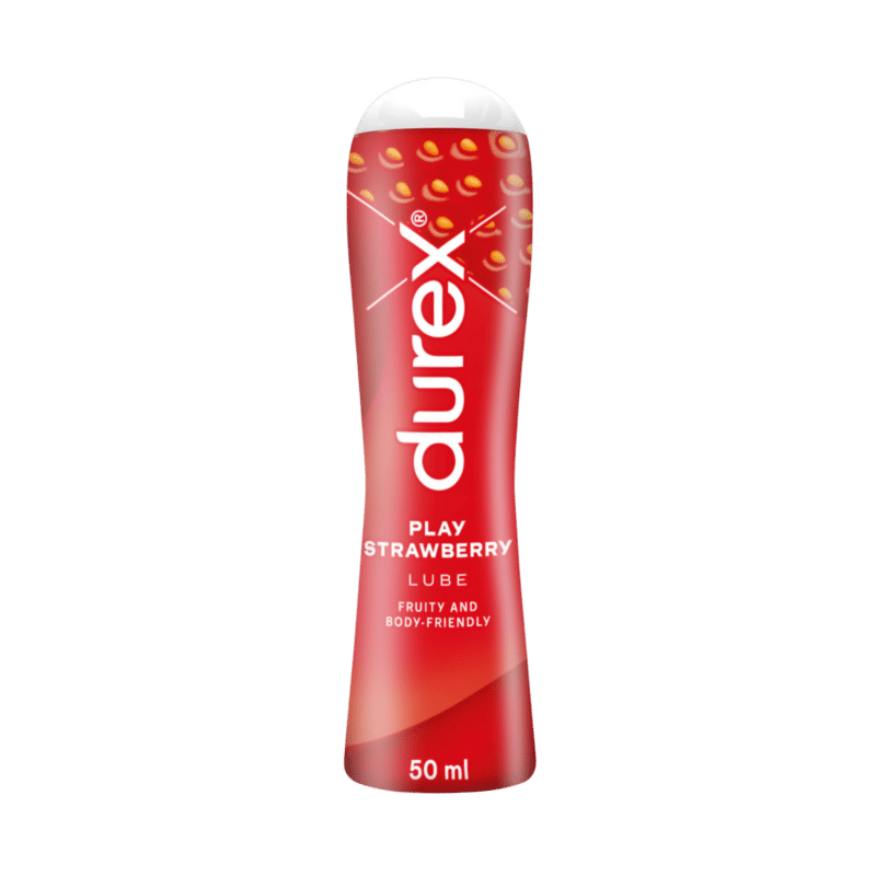 Durex strawberry lubricant 50ml bottle front