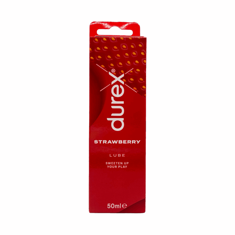 Durex strawberry lubricant 50ml front