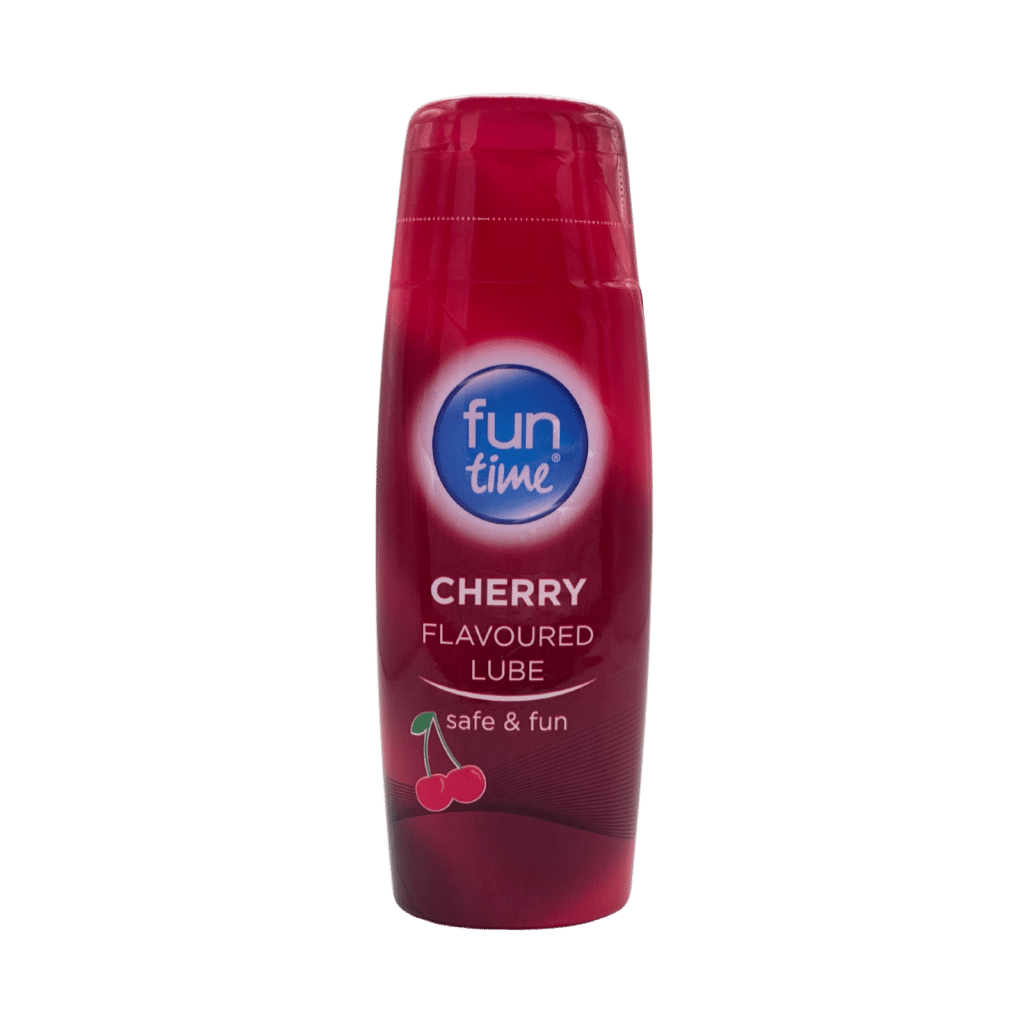 Fun Time lubricant gel cherry flavoured lube 75ml front bottle