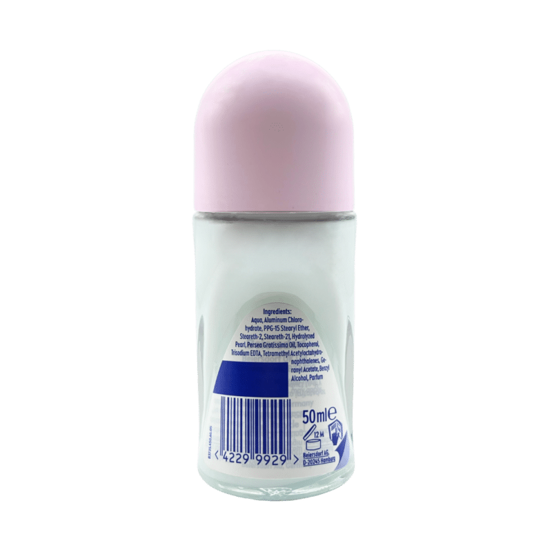 NIVEA anti-perspirant roll-on pearl & beauty back label