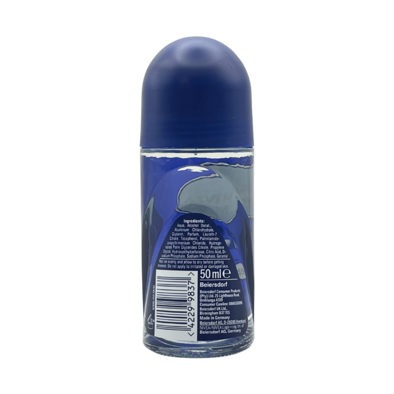 NIVEA men cool kick 48hr antiperspirant deodorant roll-on 50ml back label