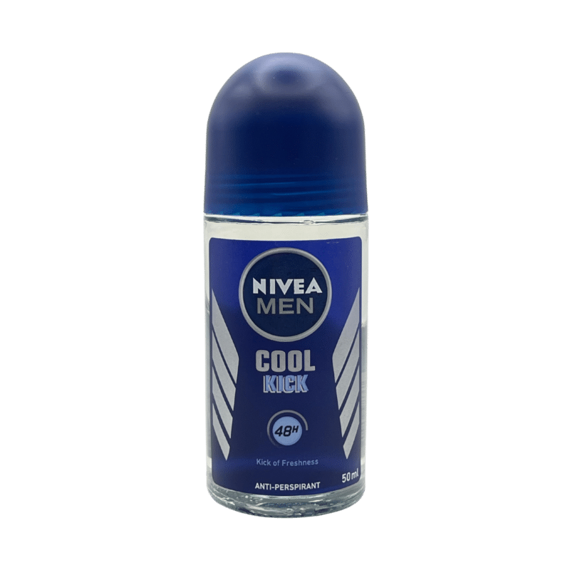 NIVEA men cool kick 48hr antiperspirant deodorant roll-on 50ml front view