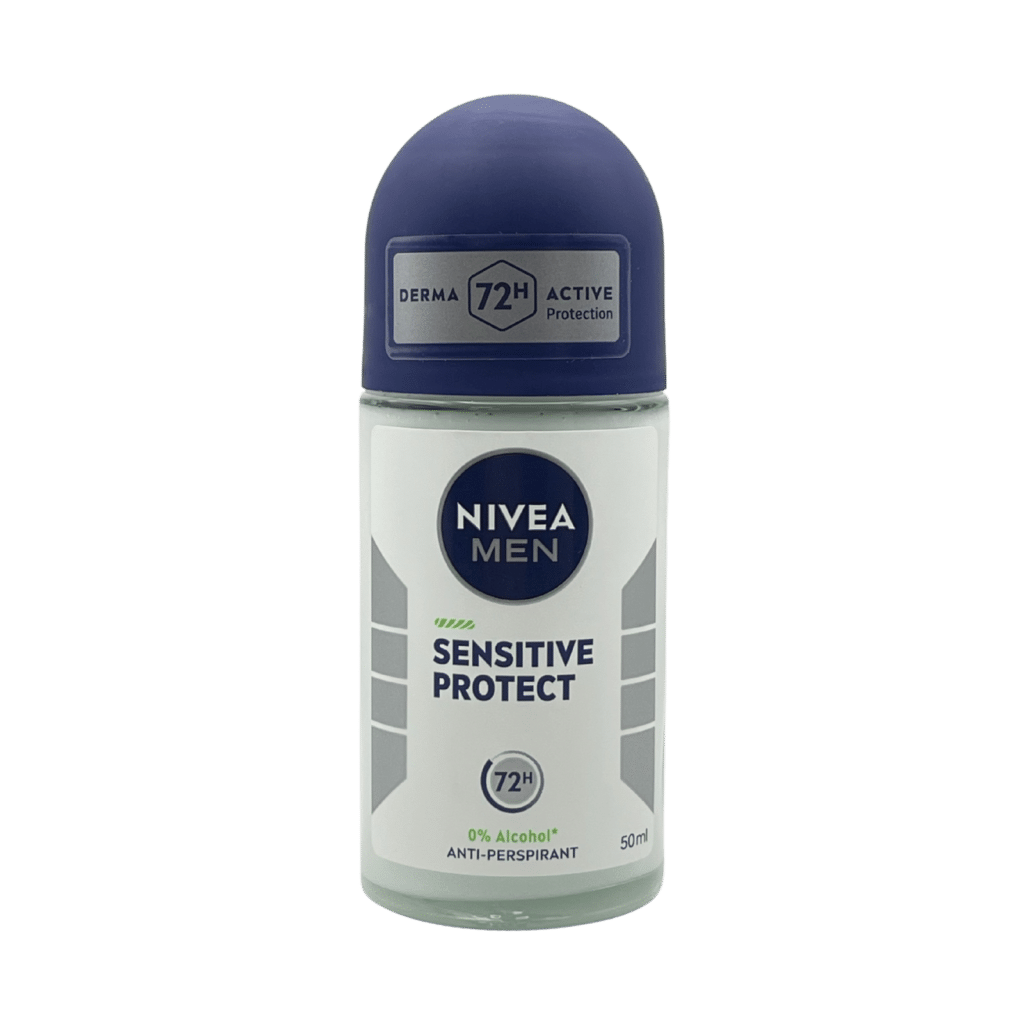 Nivea men sensitive protect 72hr antiperspirant deodorant roll-on 50ml front view