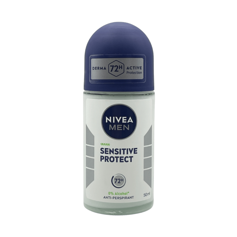 Nivea men sensitive protect 72hr antiperspirant deodorant roll-on 50ml front view
