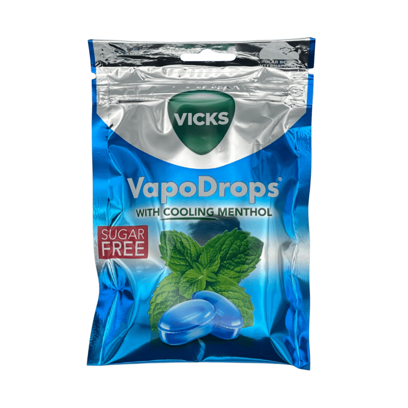 Vicks vapodrops sugar-free menthol lozenges front view