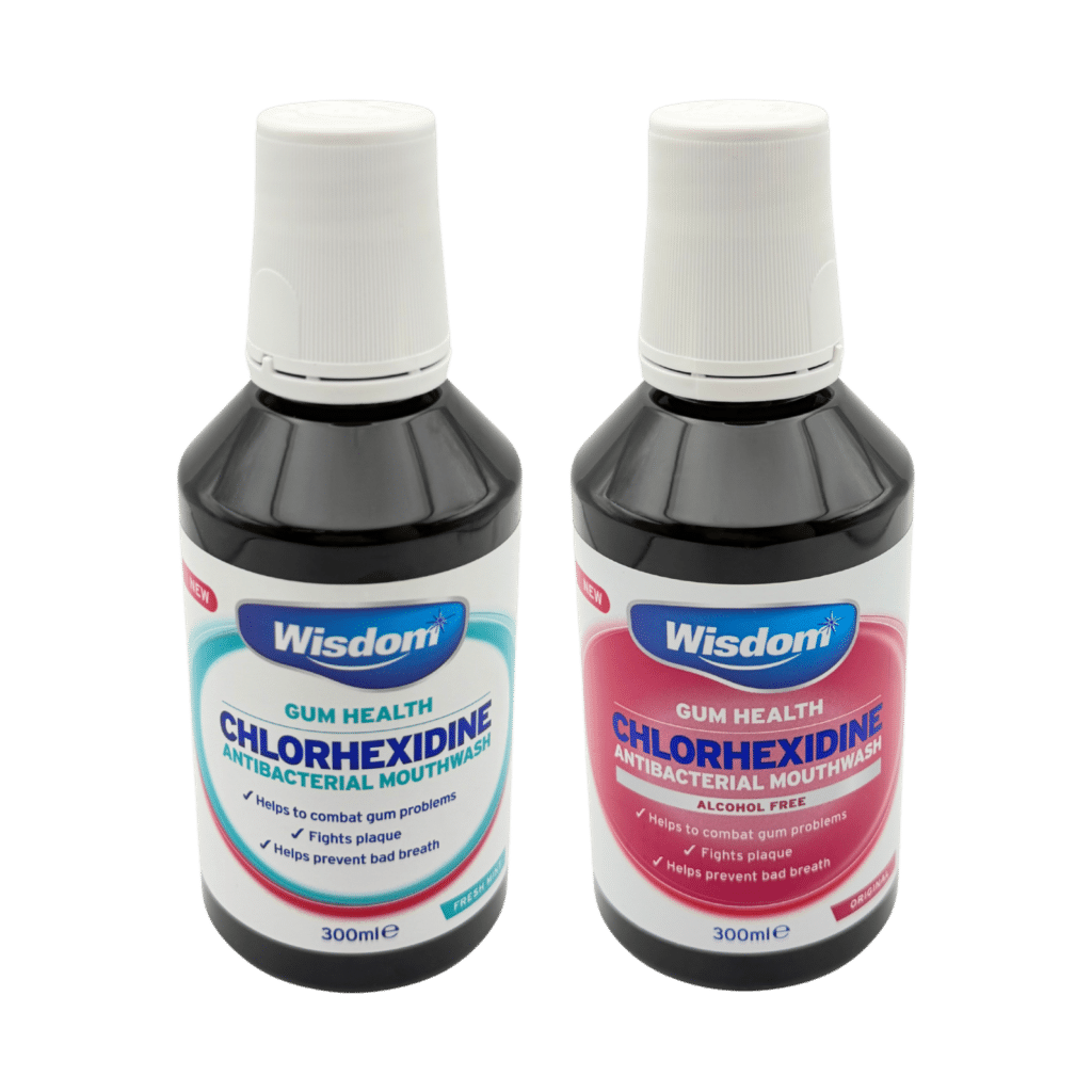 Wisdom chlorhexidine antibacterial mouthwash 300ml full range