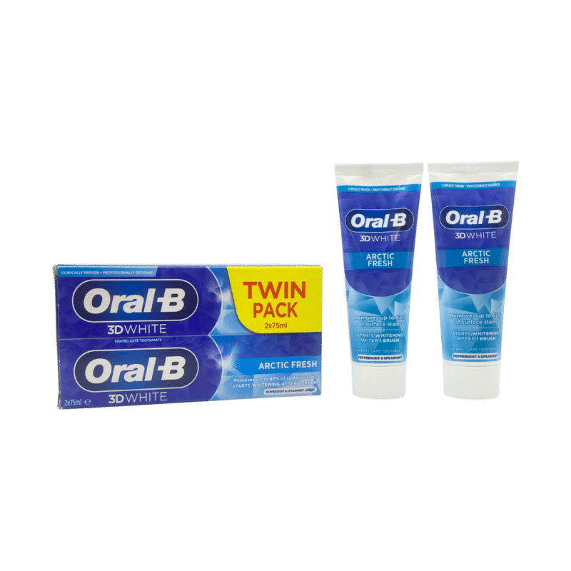 Oral-b 3d white arctic fresh whitening toothpaste twin pack with tubes