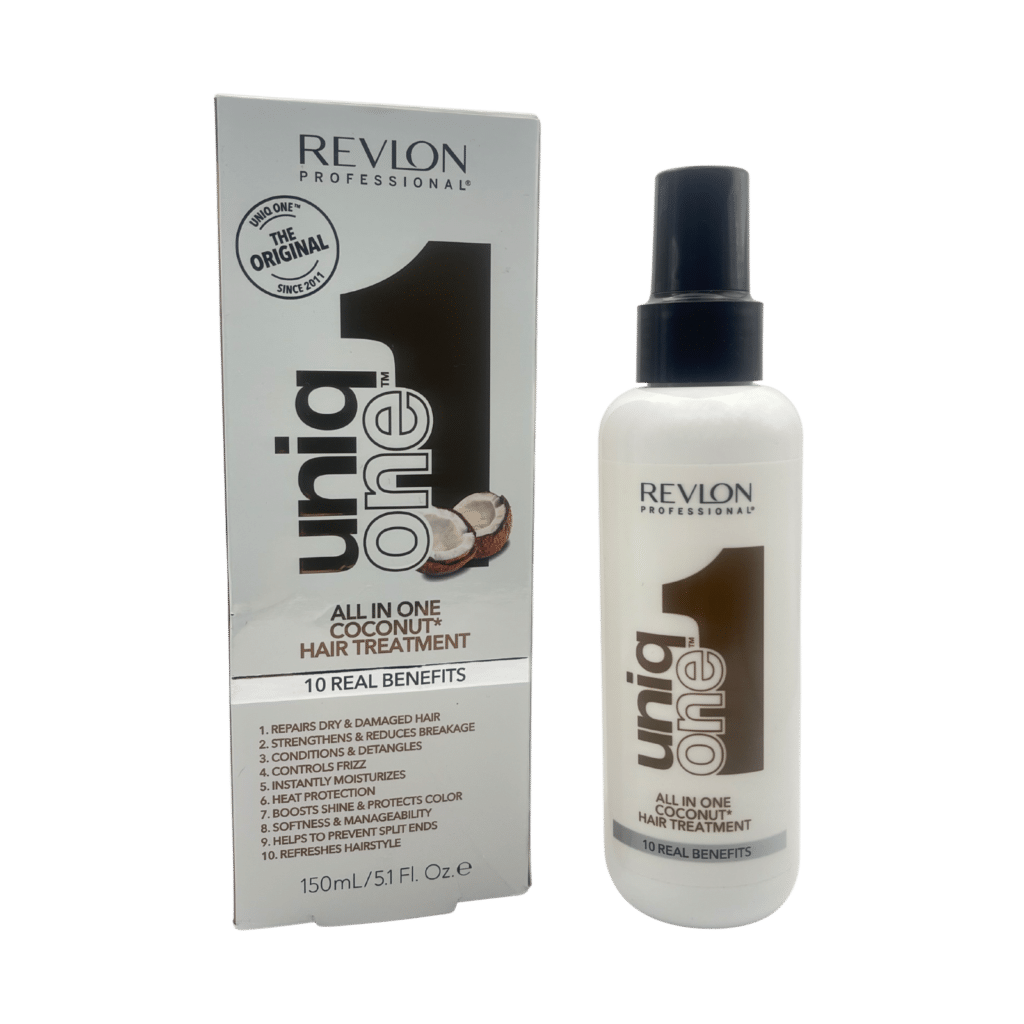 Revlon uniq one coconut all in one hair treatment 150ml box and bottle