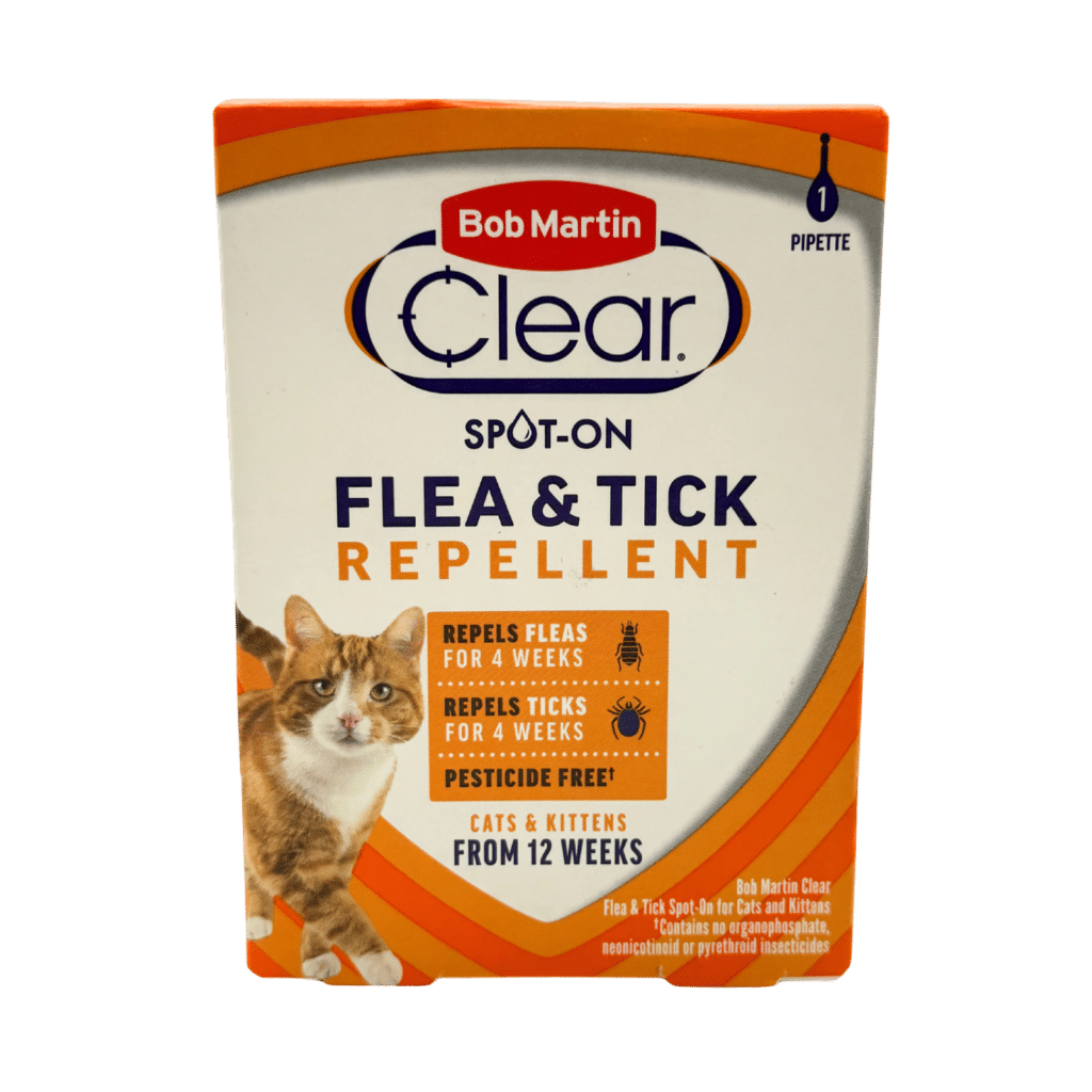 Bob martin clear flea & tick spot-on for cats & kittens 1 pipette front view