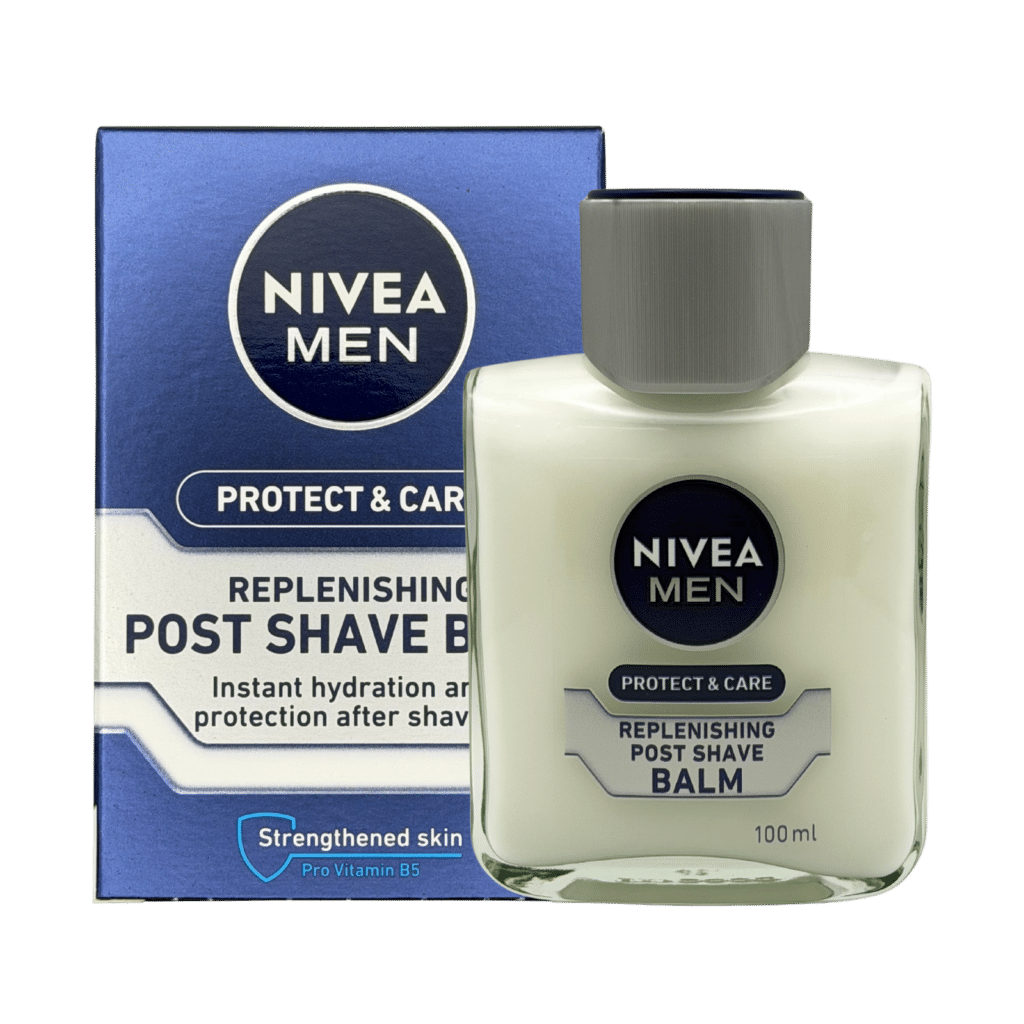 Nivea men protect care replenishing post shave balm 100ml bottle & box front view