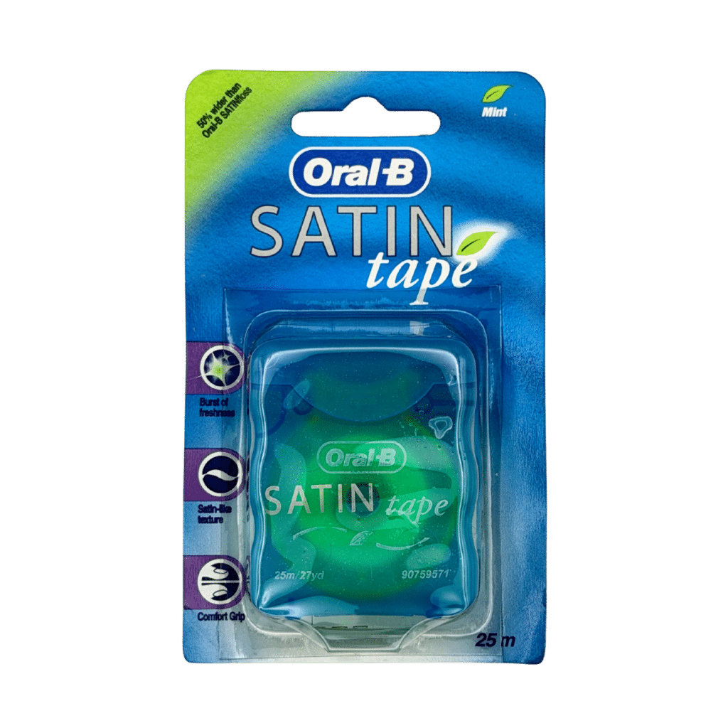 Oral-B satin tape dental floss mint 25m front