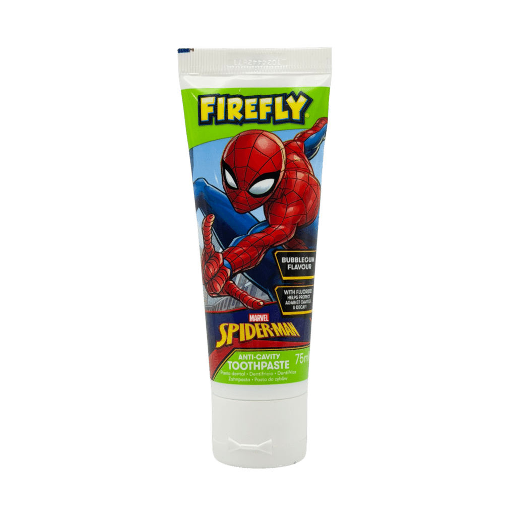 Firefly spider man bubblegum childrens toothpaste 75ml front view