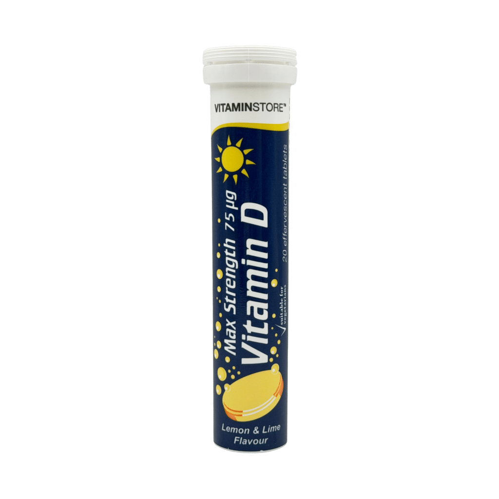 Vitamin Store vitamin d effervescent tablets lemon and lime front view