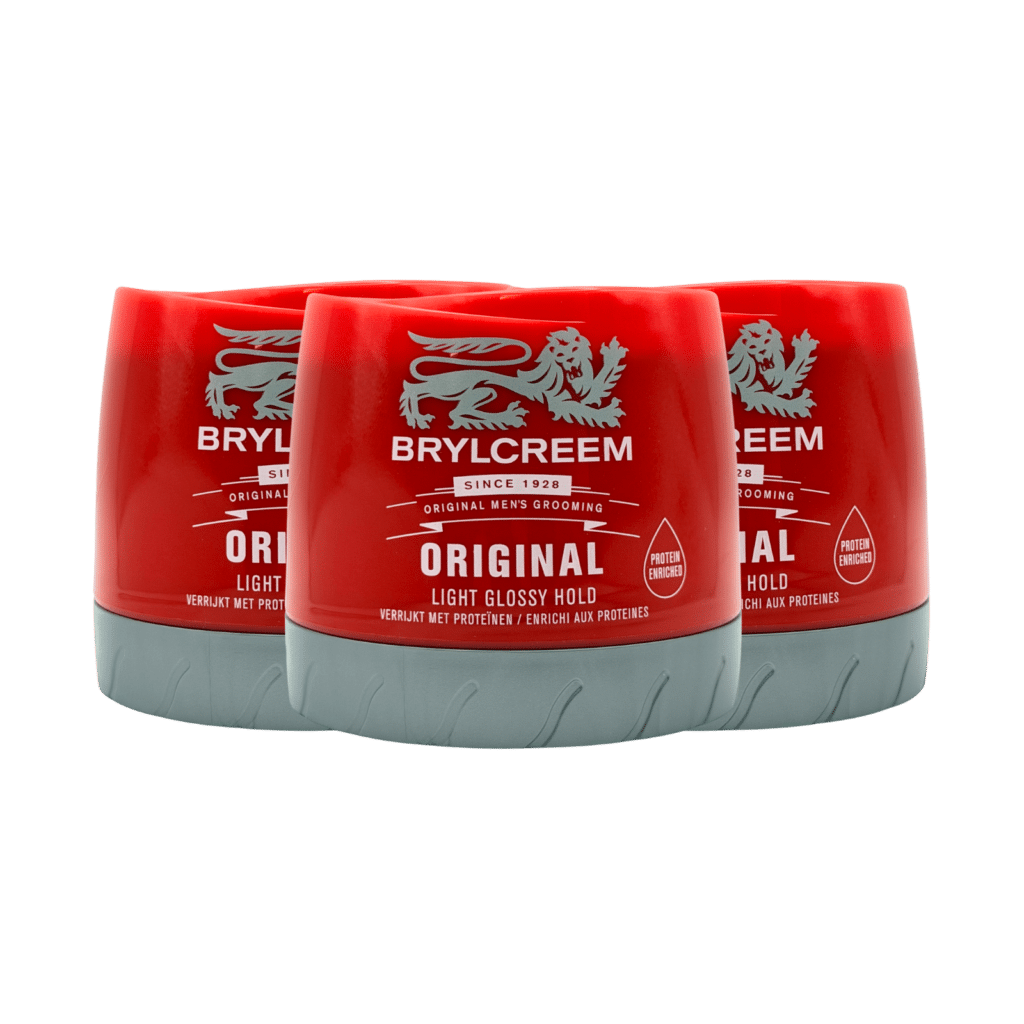 Brylcreem Original Hair Styling Cream Light Glossy Hold 250ml - 3 Pack