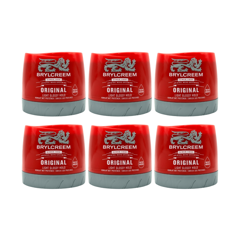 Brylcreem Original Hair Styling Cream Light Glossy Hold 250ml - 6 Pack