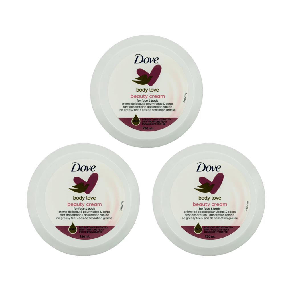 Dove Body Love Beauty Cream 250ml - 3 Pack