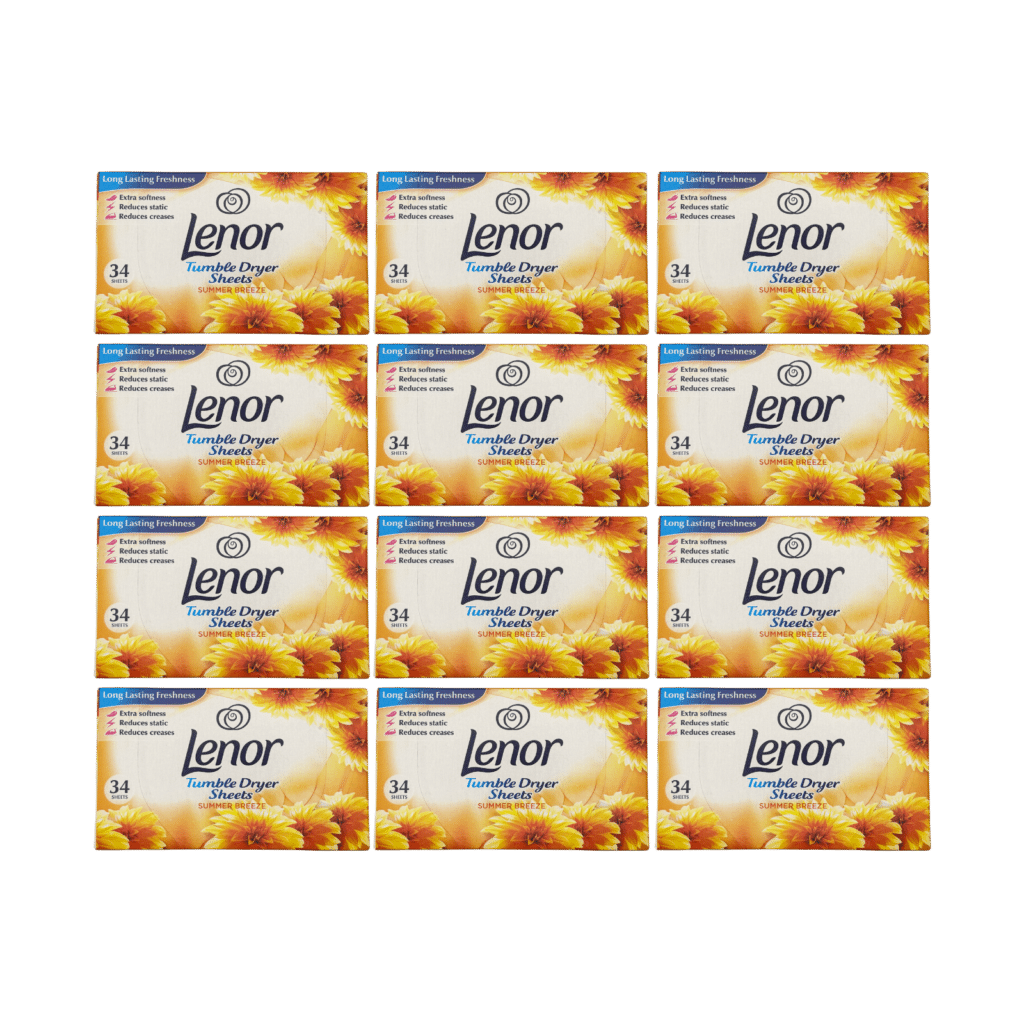 Lenor Summer Breeze Tumble Dryer Sheets 34 Sheets - 12 Pack