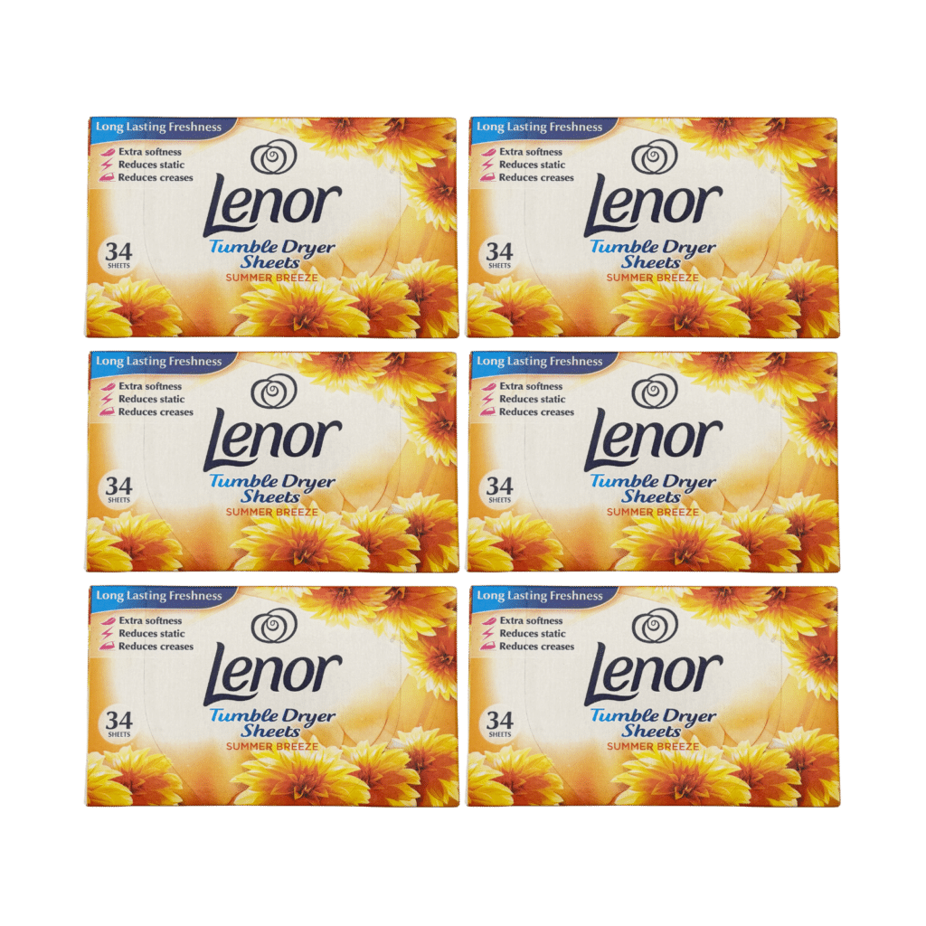 Lenor Summer Breeze Tumble Dryer Sheets 34 Sheets - 6 Pack