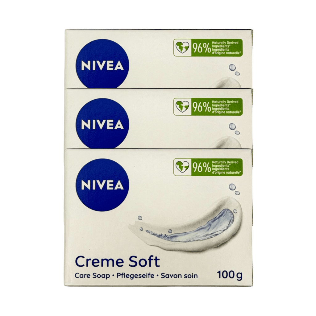 NIVEA Creme Soft Care Soap Bar 100g - 3 Pack
