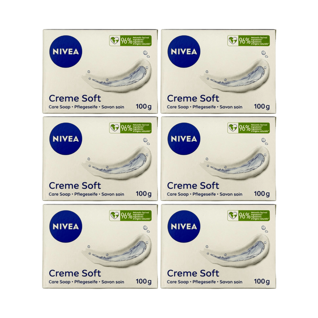 NIVEA Creme Soft Care Soap Bar 100g - 6 Pack