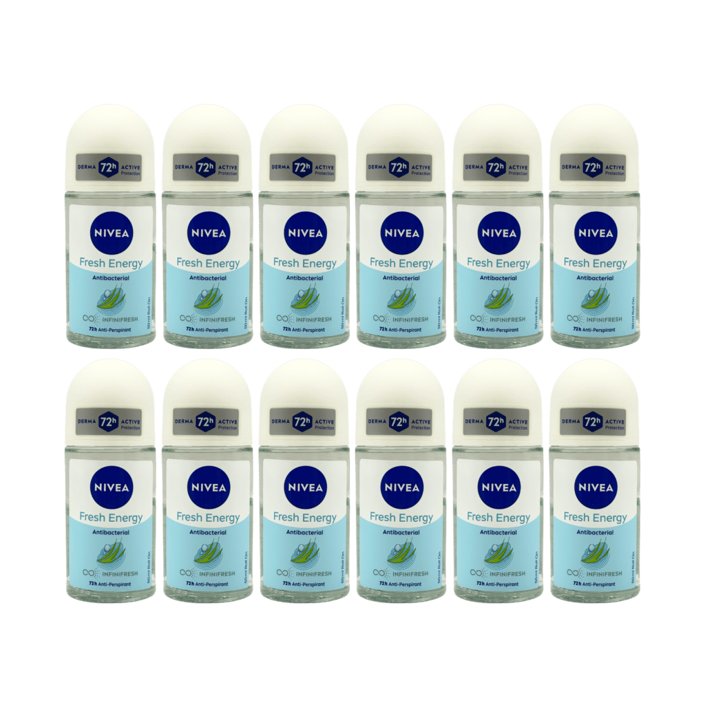 NIVEA Fresh Energy 72H Anti-Perspirant Roll On 50ml - 12 Pack