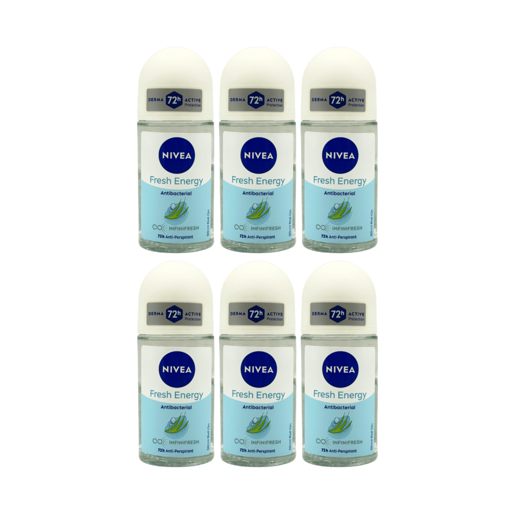 NIVEA Fresh Energy 72H Anti-Perspirant Roll On 50ml - 6 Pack