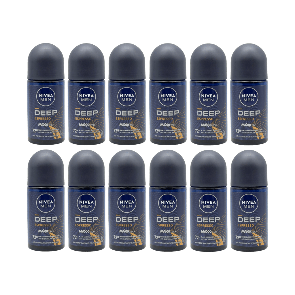NIVEA MEN Deep Espresso 72H Anti-Perspirant Roll On 50ml - 12 Pack