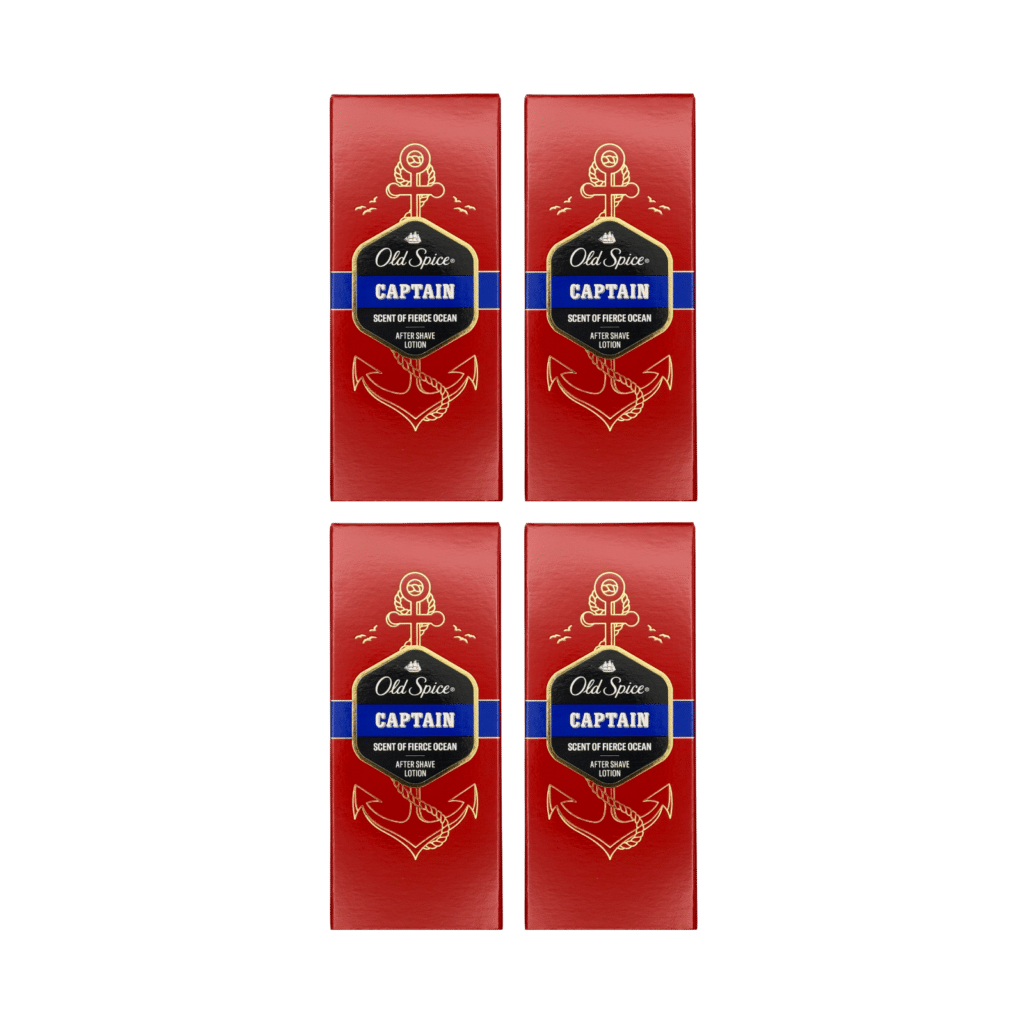 Old Spice Captain After Shave Lotion 100ml - 4 Pack