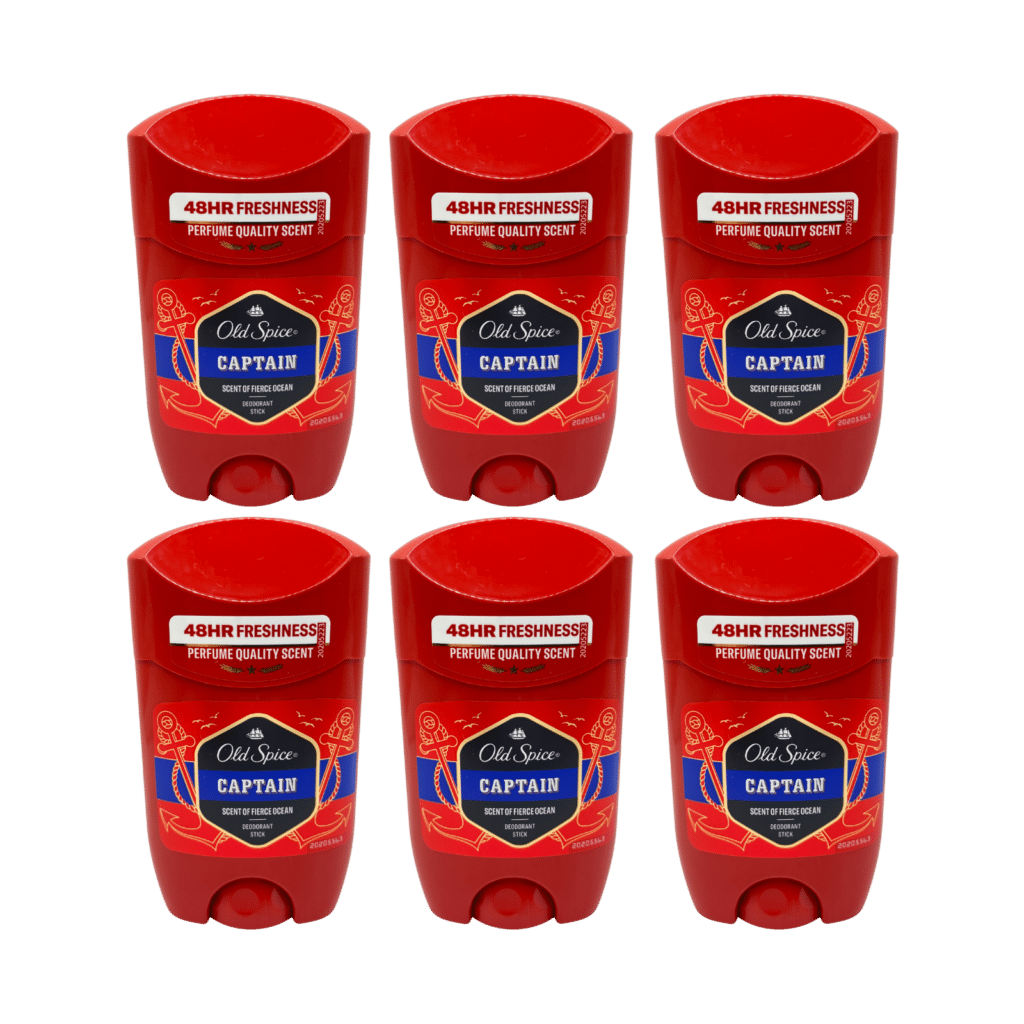 Old Spice Captain Deodorant Stick for Men 50ml - 6 Pack
