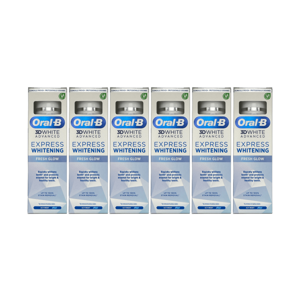 Oral-B 3D White Advanced Express Whitening Fresh Glow Toothpaste 75ml - 6 Pack