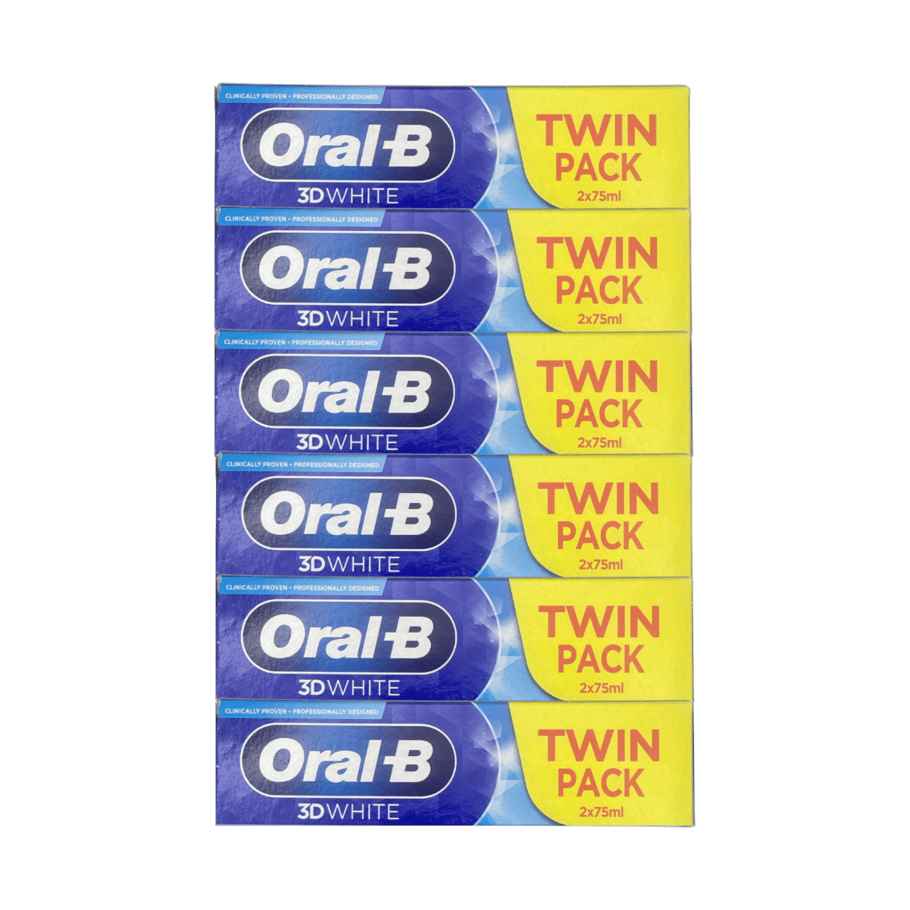 Oral-B 3D White Arctic Fresh Whitening Toothpaste 12x75ml - 6 Twin Packs
