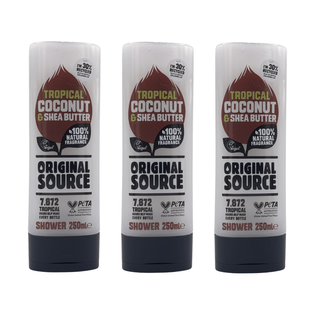 Original Source Tropical Coconut & Shea Butter Shower Gel 250ml - 3 Pack