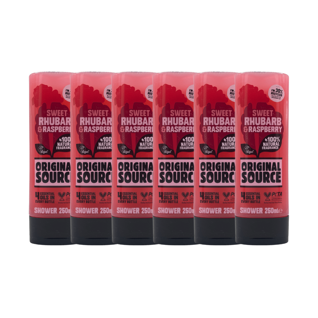 Original Source  Sweet Rhubarb & Raspberry Shower Gel 250ml - 6 Pack