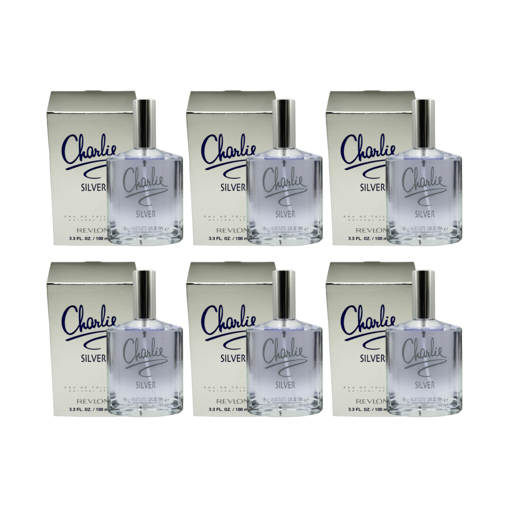 Revlon Charlie Silver Eau de Toilette Natural Spray 100ml - 6 Pack