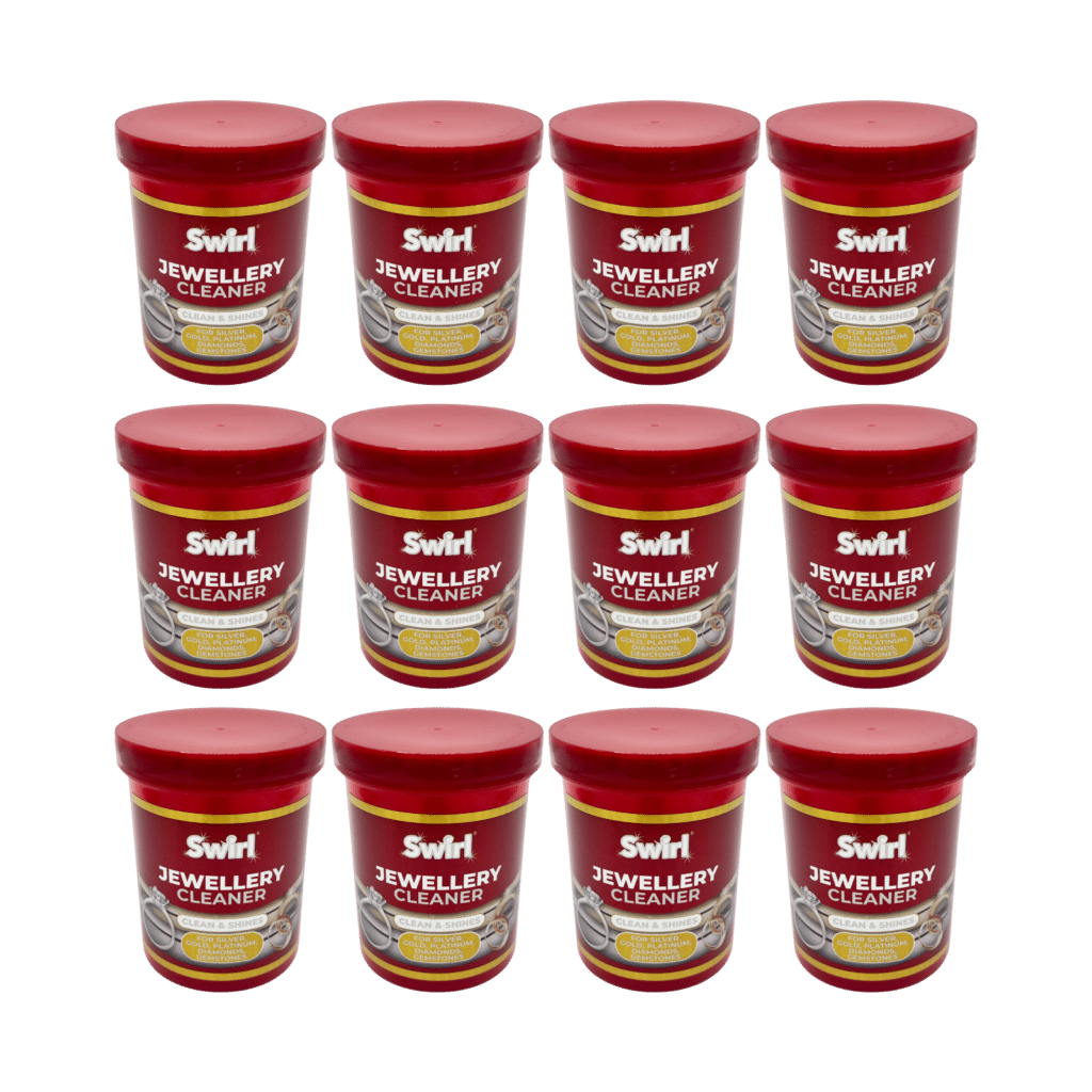 Swirl Liquid Jewellery Cleaner with Basket for Silver, Gold & Diamonds 145ml - 12 Pack