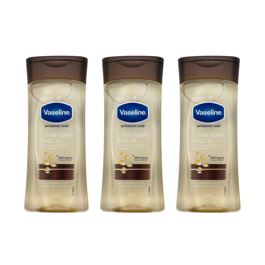 Vaseline Intensive Care Body Oil Cocoa Radiant 200ml - 3 Pack