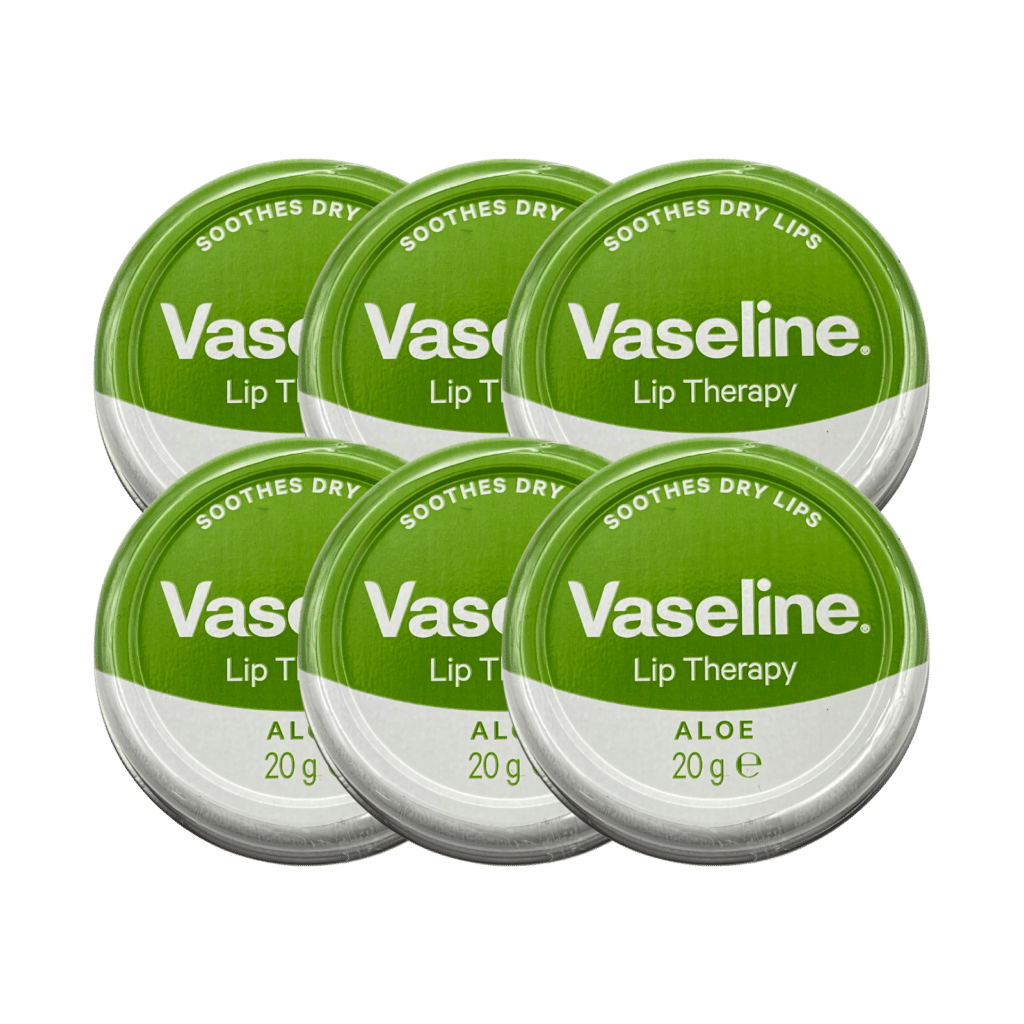 Vaseline Lip Therapy Lip Balm Tin Aloe Vera 20g - 6 Pack
