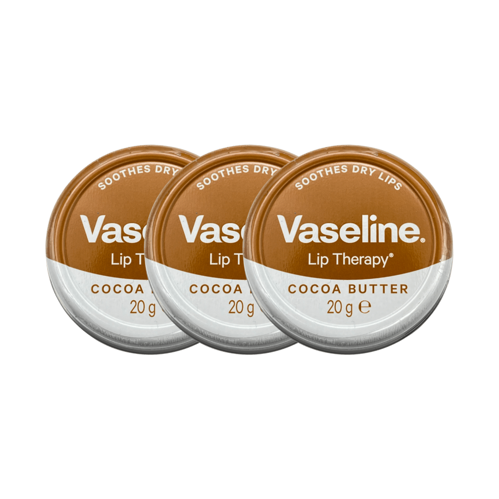Vaseline Lip Therapy Lip Balm Tin Cocoa Butter 20g - 3 Pack
