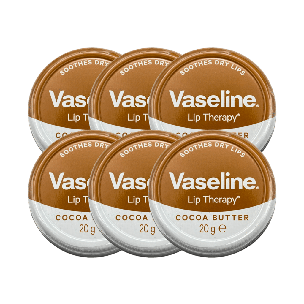 Vaseline Lip Therapy Lip Balm Tin Cocoa Butter 20g - 6 Pack