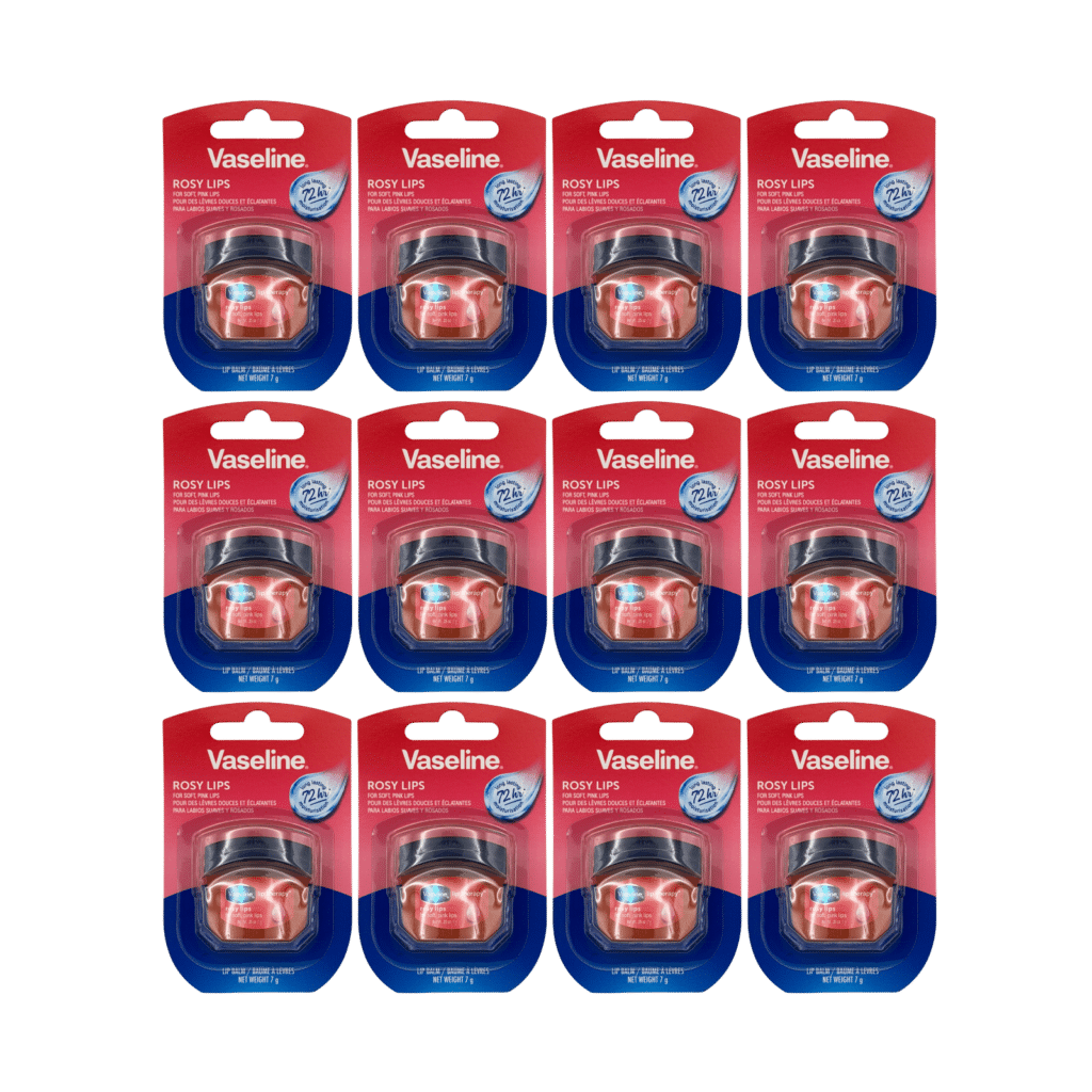 Vaseline Lip Therapy Rosy Lips Balm Mini Tub 7g - 12 Pack