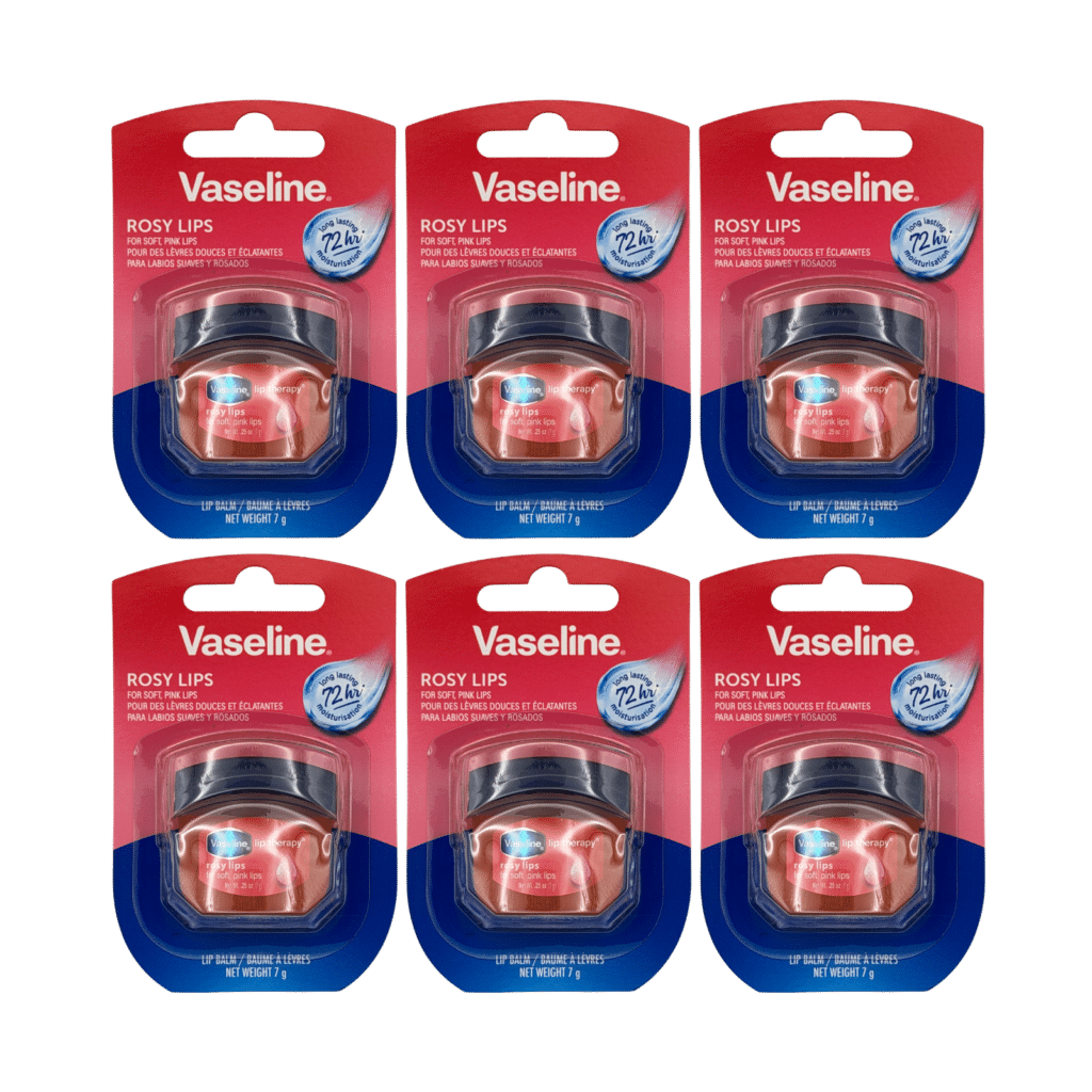 Vaseline Lip Therapy Rosy Lips Balm Mini Tub 7g - 6 Pack