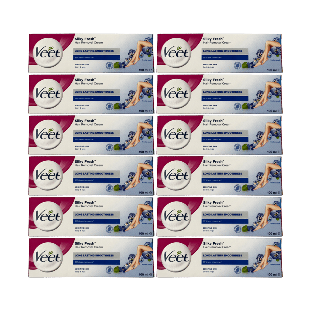 Veet Silky Fresh Hair Removal Cream for Sensitive Skin 100ml - 12 Pack