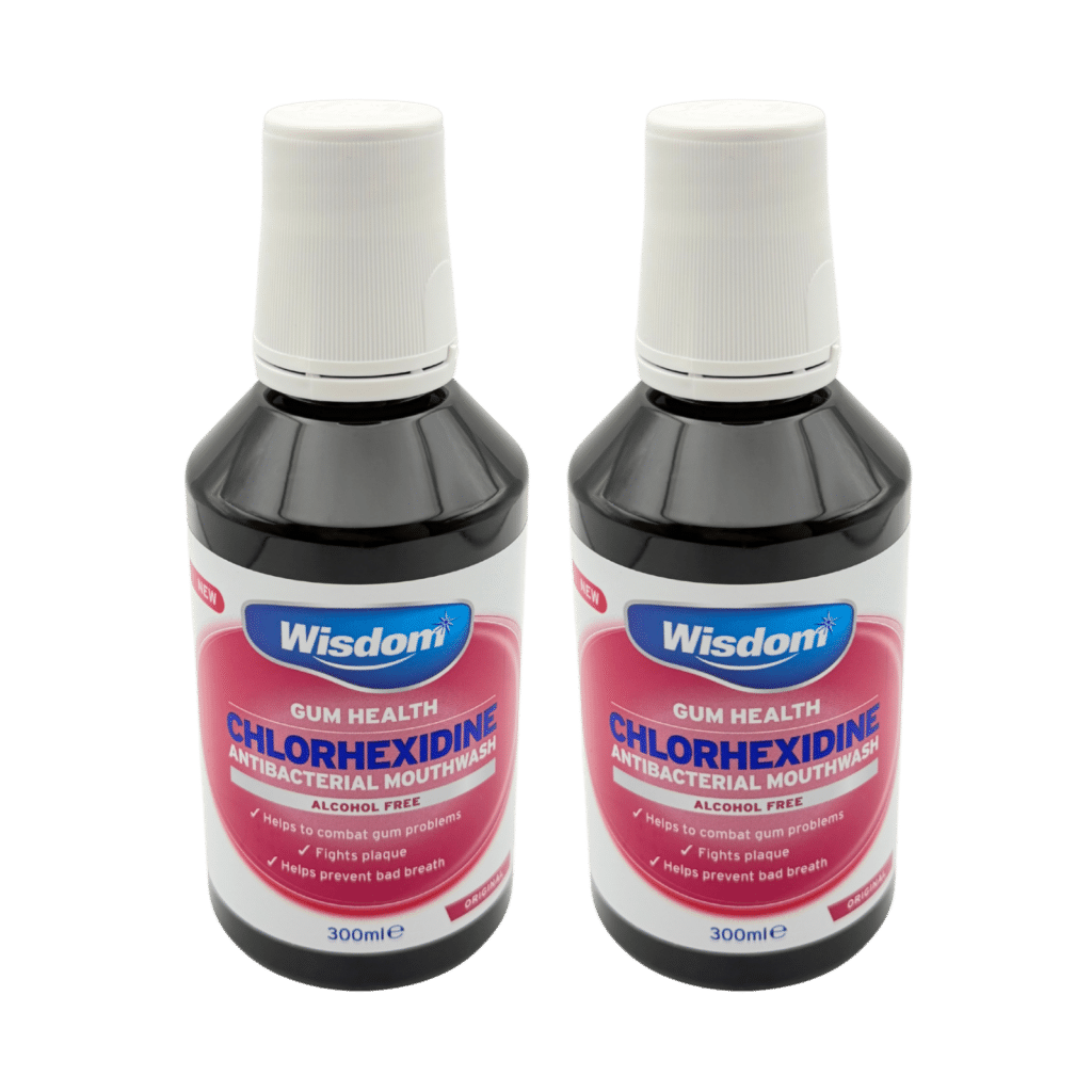 Wisdom Chlorhexidine Original Alcohol Free Mouthwash 300ml - 2 Pack
