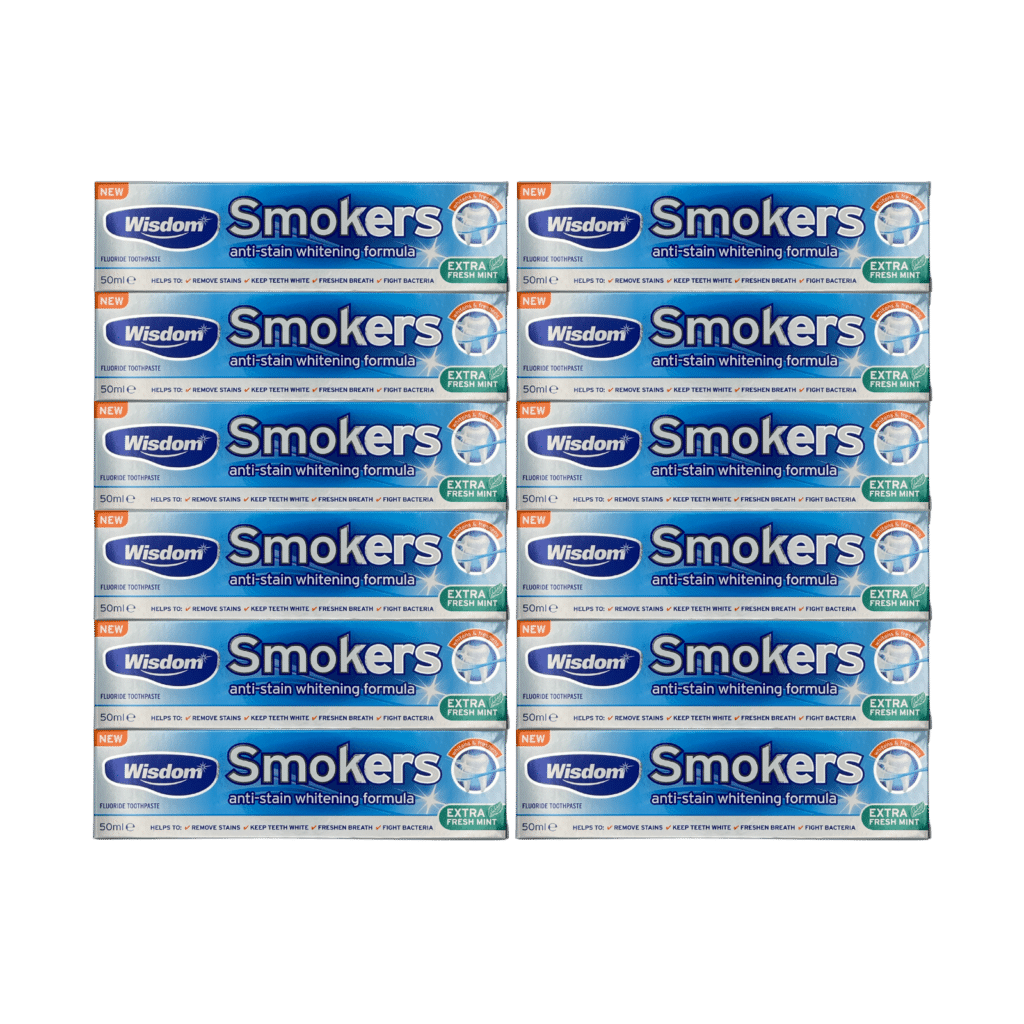 Wisdom Smokers Anti-Stain Whitening Toothpaste 50ml - 12 Pack