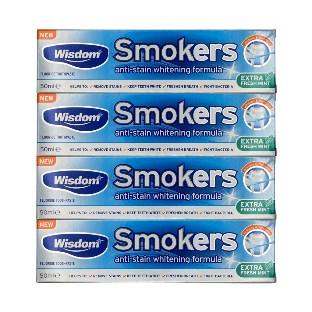 Wisdom Smokers Anti-Stain Whitening Toothpaste 50ml - 4 Pack
