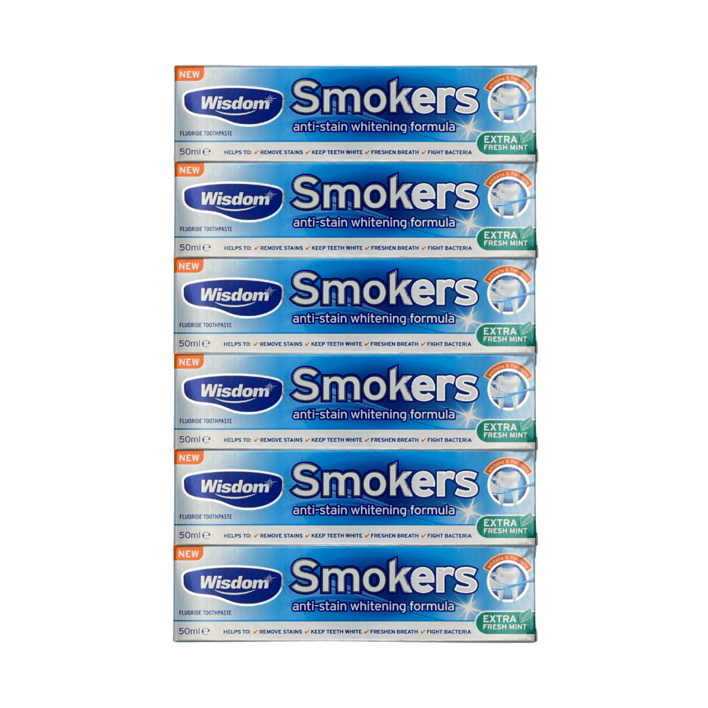 Wisdom Smokers Anti-Stain Whitening Toothpaste 50ml - 6 Pack