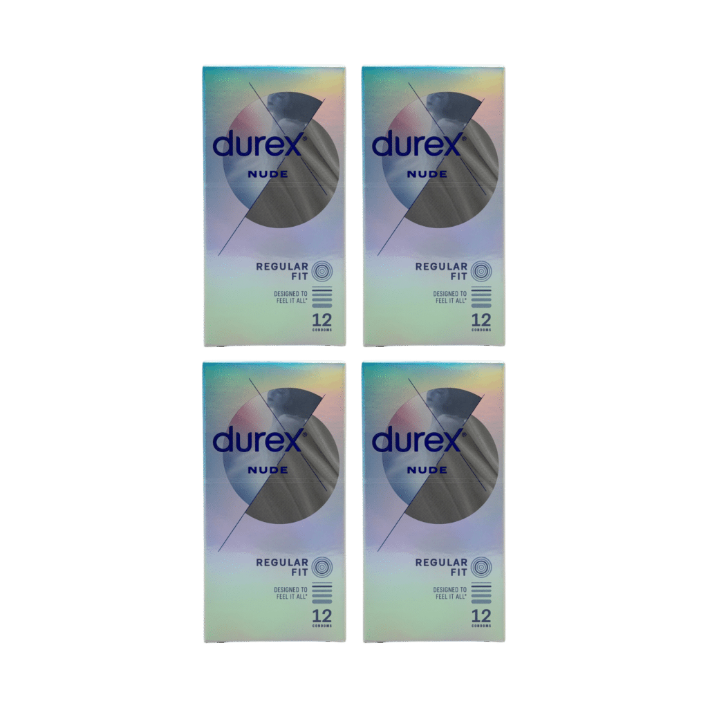 4 x Durex Nude Ultra Thin Regular Fit Condoms 12 Pack (48 Condoms Total)