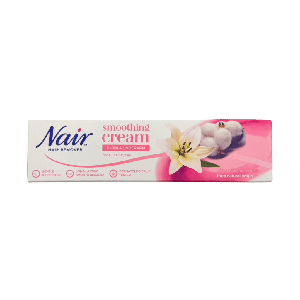 Nair smoothing bikini and underarm hair removal cream 100ml front view
