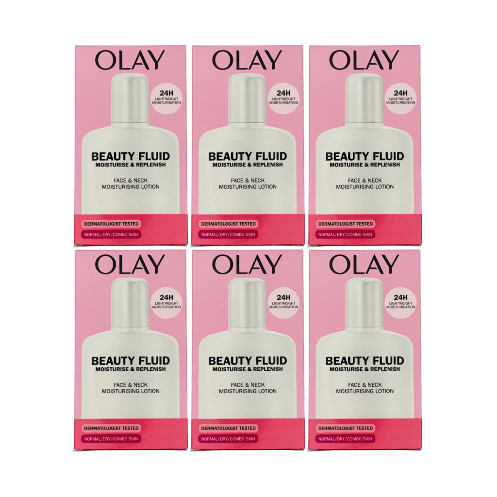 Olay Beauty Fluid Moisturiser Face & Body 100ml - 6 Pack