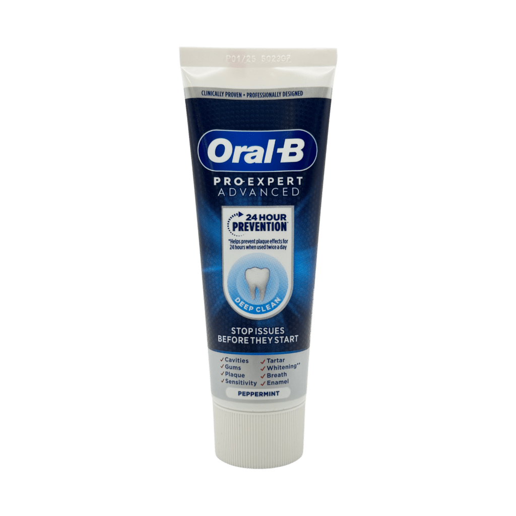 oral-b pro-expert advanced deep clean toothpaste 75ml tube front view